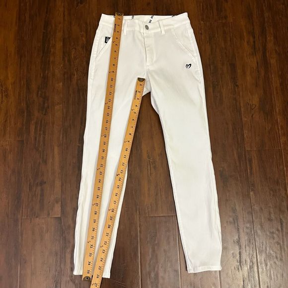 MASTER BUNNY EDITION Womens White Golf Skinny Khaki Pants JAPAN MADE - Picture 14 of 15
